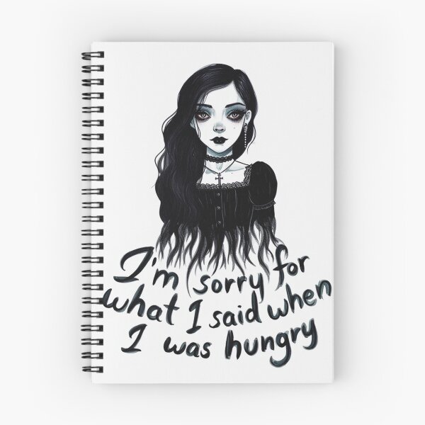 Item preview, Sorry for what i said when i was hungry -  Emo Goth Girl design designed and sold by Vintage Designs +.