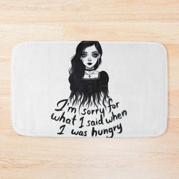Item preview, Sorry for what i said when i was hungry -  Emo Goth Girl design designed and sold by Vintage Designs +.