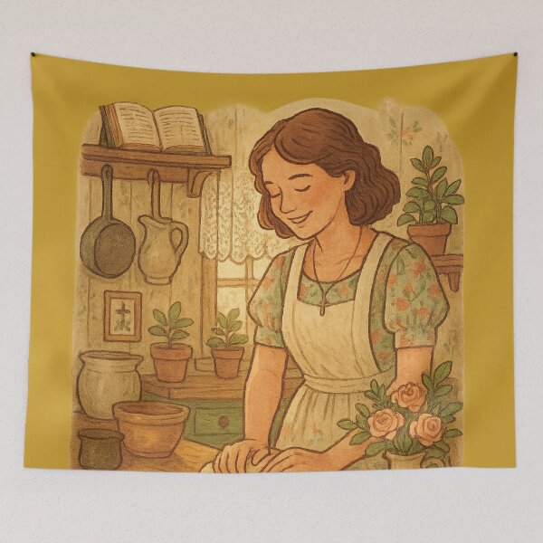 Item preview, Cottage Kitchen Homemaker | Tradwife Cozy Vintage designed and sold by Feline Rockstars.