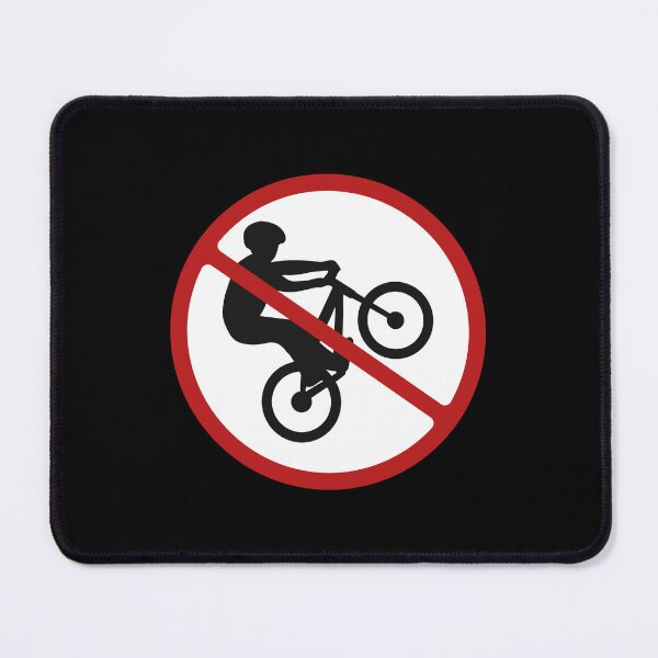 Item preview, Prohibited Bike Wheelies Sign, Black, Red, White Signage, No Bikes or Cyclists  designed and sold by AASparksDesigns.