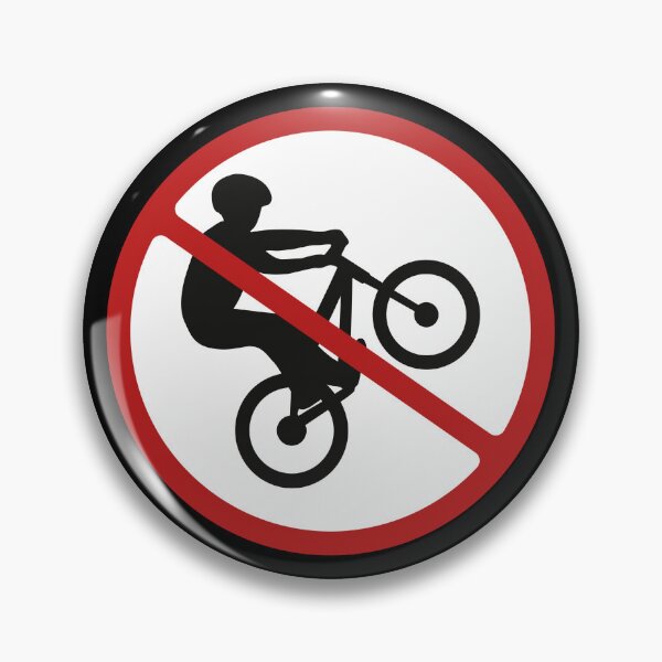 Item preview, Prohibited Bike Wheelies Sign, Black, Red, White Signage, No Bikes or Cyclists  designed and sold by AASparksDesigns.