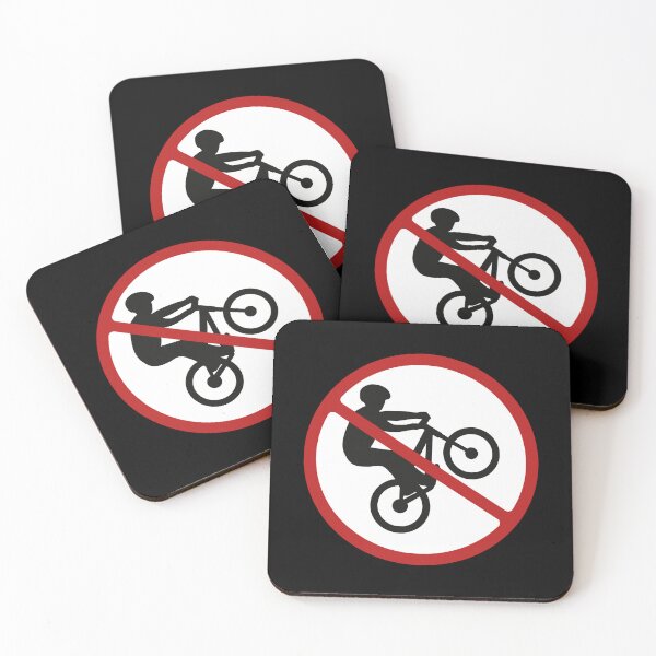 Item preview, Prohibited Bike Wheelies Sign, Black, Red, White Signage, No Bikes or Cyclists  designed and sold by AASparksDesigns.