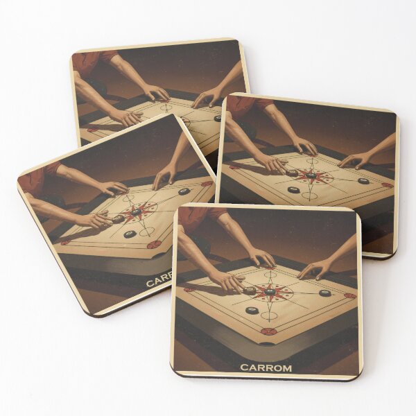 Item preview, Vintage Carrom Poster – Retro Board Game Art designed and sold by InkoraLab.