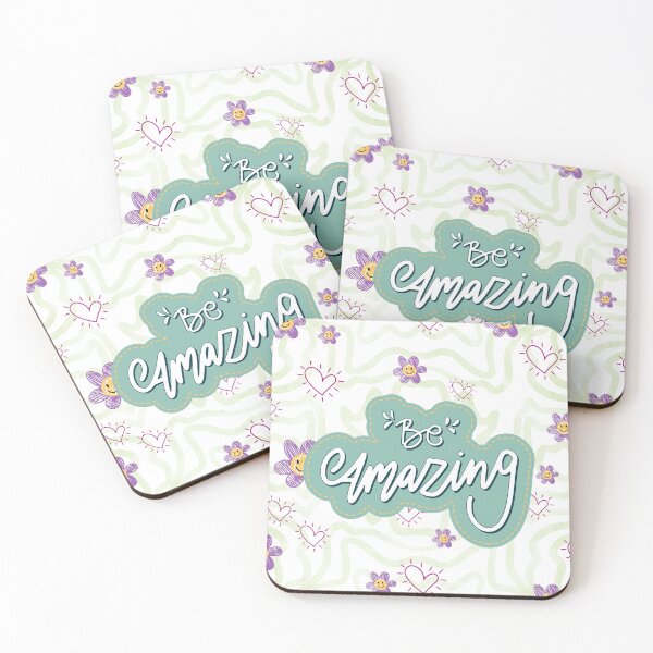 Item preview, Be Amazing – Positive Motivational Quote with Smiley Flowers designed and sold by Floraza.