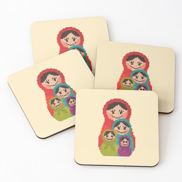 Item preview, Babushka Doll Pixel Art – Russian Nesting Doll Design designed and sold by PixelDrukiPL.