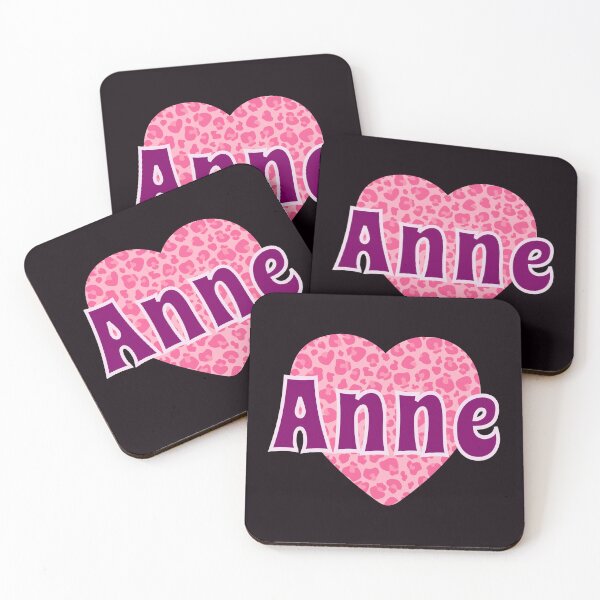 Item preview, Anne Name Pink Leopard Heart  designed and sold by Jeallan Designs.