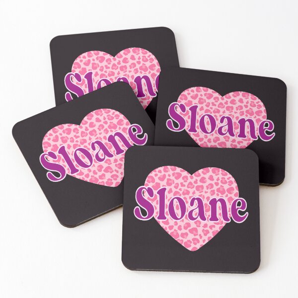 Item preview, Sloane Name Pink Leopard Heart  designed and sold by Jeallan Designs.