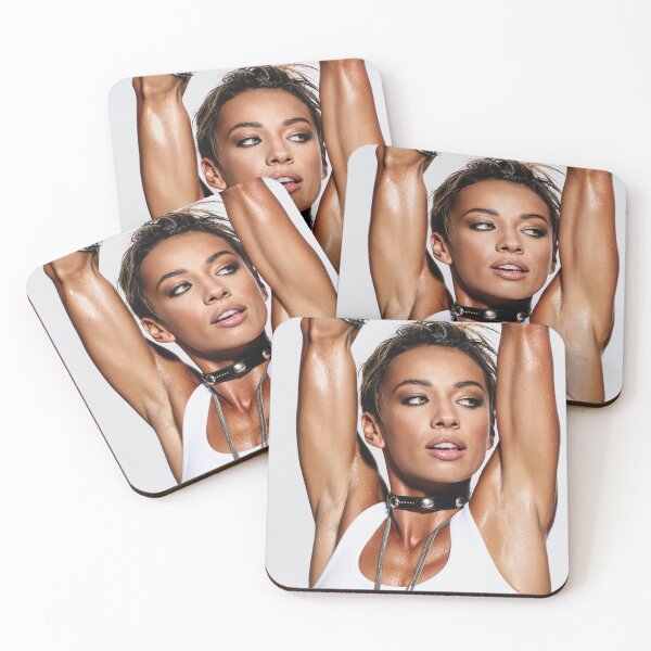 Item preview,  Beautiful sexy gym woman posing with her arms up showing her armpits sweating designed and sold by Vintage Designs +.