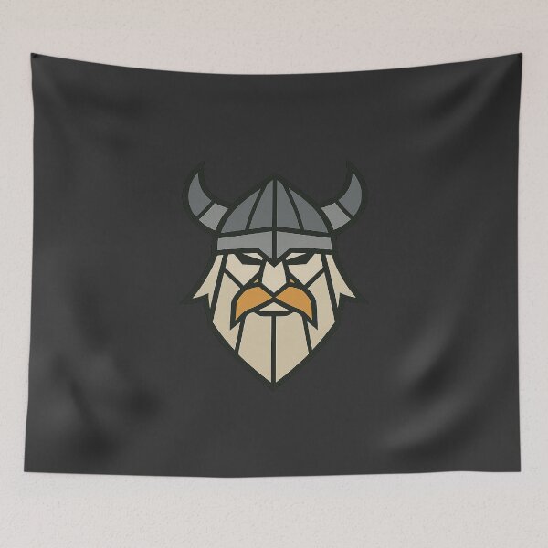 Item preview, Low-Poly Geometric Viking Head – Symmetrical Norse Warrior Design designed and sold by Bratak.