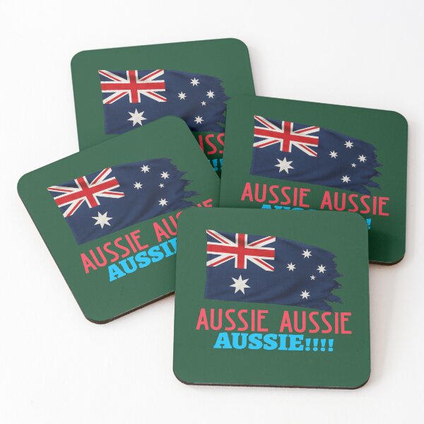 Item preview, Australian flag Tee with the Iconic Aussie Aussie Aussie chant designed and sold by wombathole.