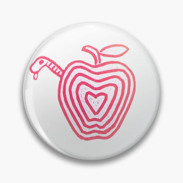 Item preview, Worm in Apple Lino RED designed and sold by Felldweller2.