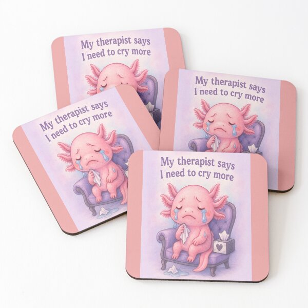Item preview, My Therapist Says I Need to Cry More” Cute Crying Axolotl Shirt – Pastel Soft Girl Aesthetic for Sad Girls & Feelers designed and sold by ReyDeLaCalle.