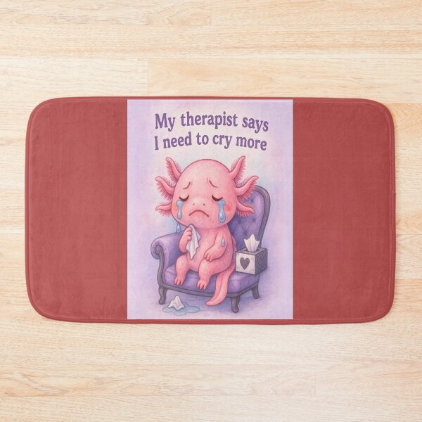 Item preview, My Therapist Says I Need to Cry More” Cute Crying Axolotl Shirt – Pastel Soft Girl Aesthetic for Sad Girls & Feelers designed and sold by ReyDeLaCalle.
