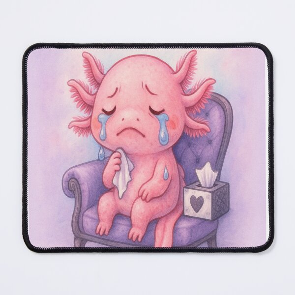 Item preview, My Therapist Says I Need to Cry More” Cute Crying Axolotl Shirt – Pastel Soft Girl Aesthetic for Sad Girls & Feelers designed and sold by ReyDeLaCalle.