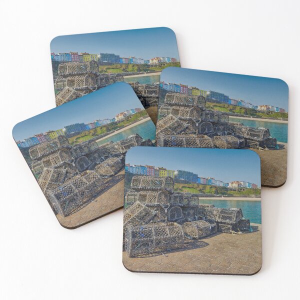 Item preview, Lobster Pots on the harbour wall at Tenby in Pembrokeshire UK designed and sold by John Gilham - Landscape Photography.