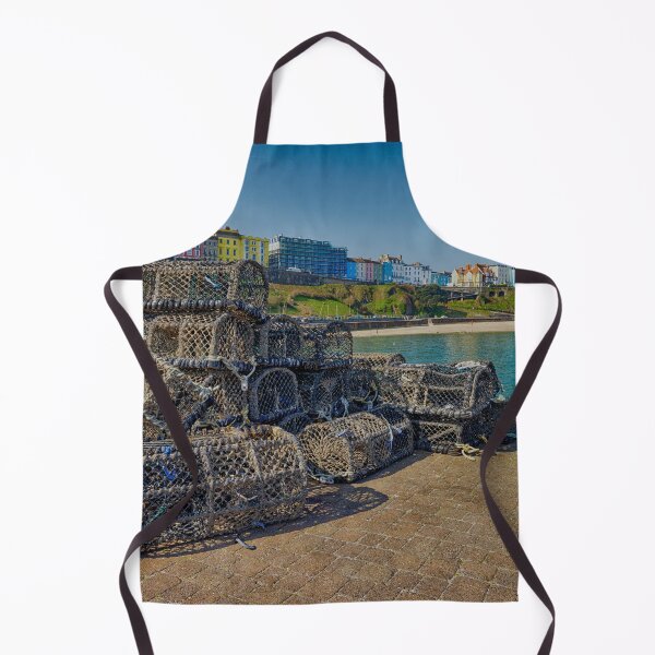 Item preview, Lobster Pots on the harbour wall at Tenby in Pembrokeshire UK designed and sold by John Gilham - Landscape Photography.