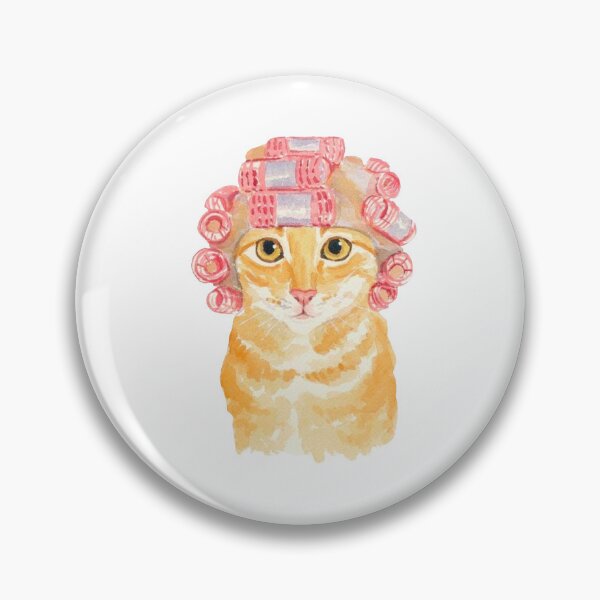 Item preview, Cat with hair rollers designed and sold by Bloomingblushes.