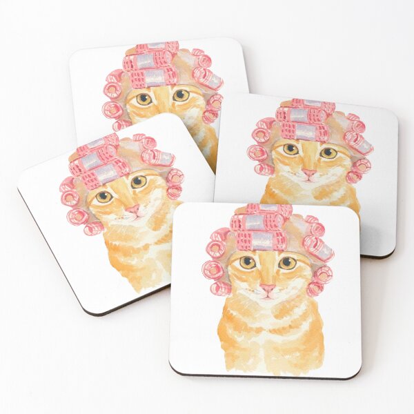 Item preview, Cat with hair rollers designed and sold by Bloomingblushes.