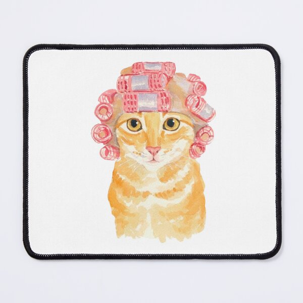 Item preview, Cat with hair rollers designed and sold by Bloomingblushes.