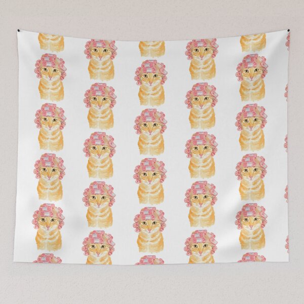 Item preview, Cat with hair rollers designed and sold by Bloomingblushes.
