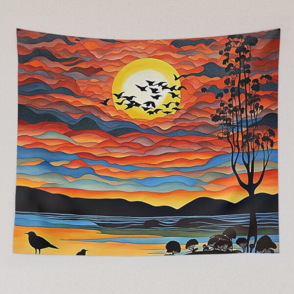 Item preview, Silhouetted at sunset 1 designed and sold by George Hutton Hunter.