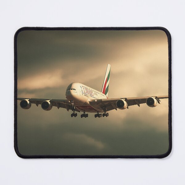 Item preview, Emirates A380 Passing Over Cityscape designed and sold by Skyframe Aviation.