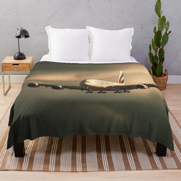 Item preview, Emirates A380 Passing Over Cityscape designed and sold by Skyframe Aviation.