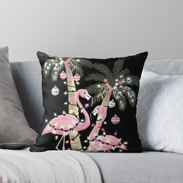 Item preview, Deck the Palms Tropical Christmas Flamingos & Lit Palm Trees designed and sold by teneshaholde.