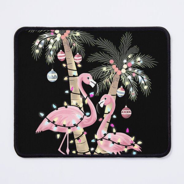 Item preview, Deck the Palms Tropical Christmas Flamingos & Lit Palm Trees designed and sold by teneshaholde.