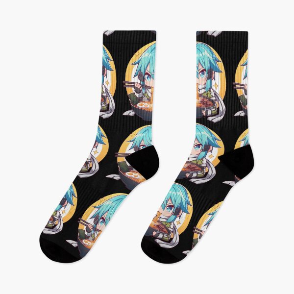 Item preview, Sinon Sword Art Online Anime Ramen Teal Hair Bow Chibi Kawaii designed and sold by Spraykart.