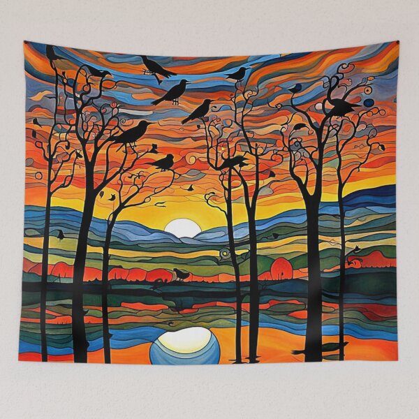 Item preview, Silhouetted at sunset 3 designed and sold by George Hutton Hunter.