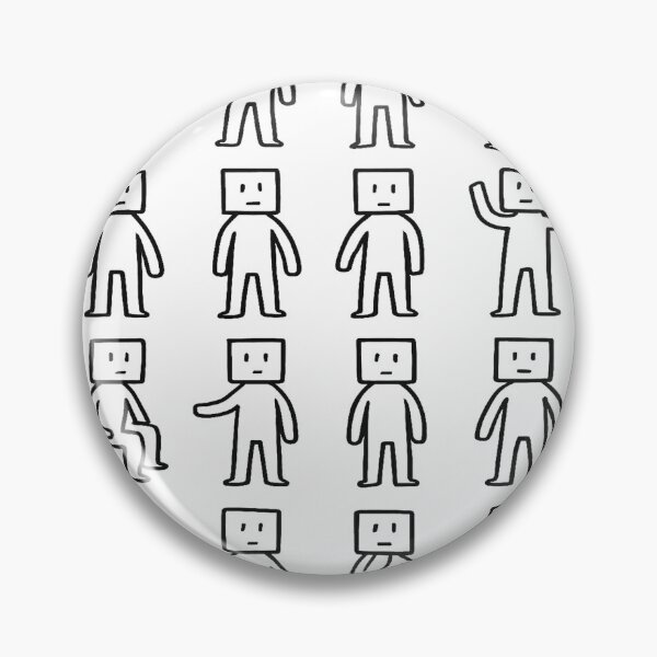 Item preview, Square Head People – Minimalist Line Art Drawing designed and sold by AmetistLight.