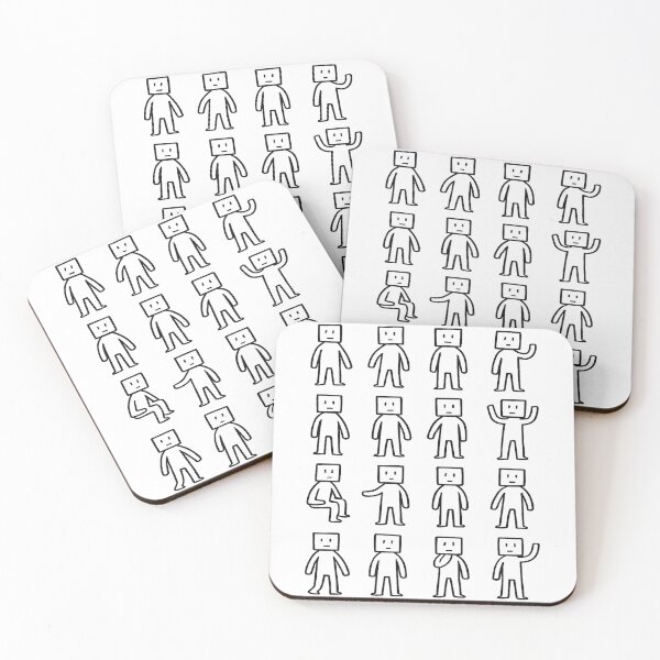 Item preview, Square Head People – Minimalist Line Art Drawing designed and sold by AmetistLight.