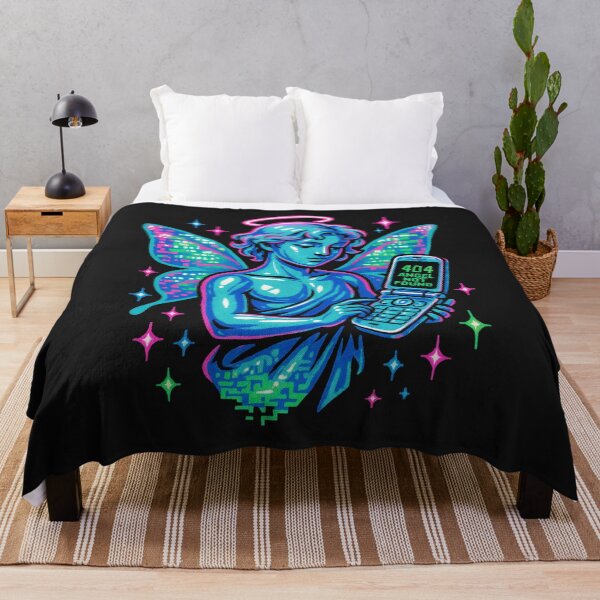 Item preview, Glitch Angel 404 – Neon Y2K Pixel Chrome designed and sold by AwesomeBeyondLimits.