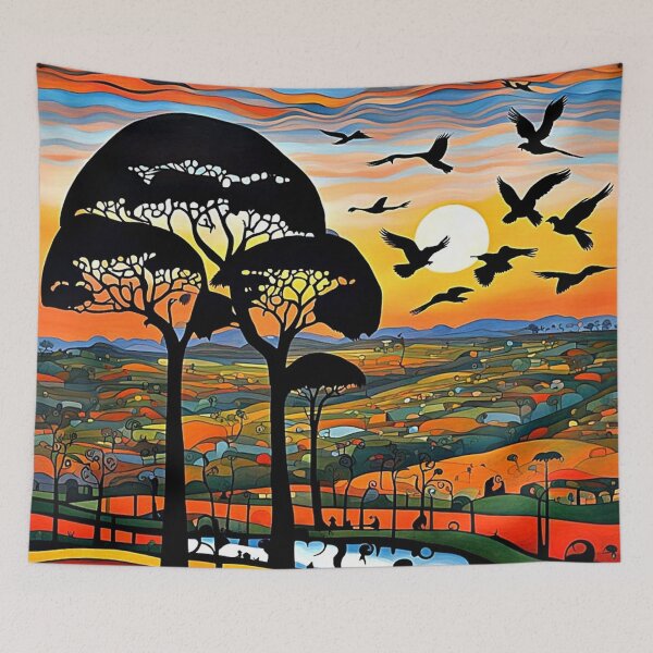 Item preview, Silhouetted at sunset 4 designed and sold by George Hutton Hunter.