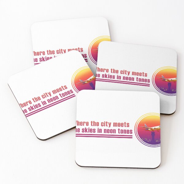 Item preview, Where the city meets the skies in neon tones designed and sold by west-ilustra.