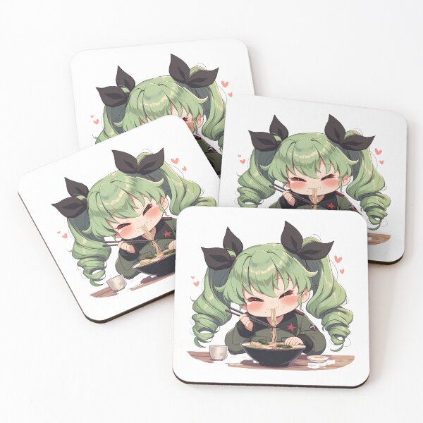 Aperçu de l'œuvre Anchovy Girls et Panzer Anime Green Twintails Ramen Feast créée et vendue par 108Recordings.