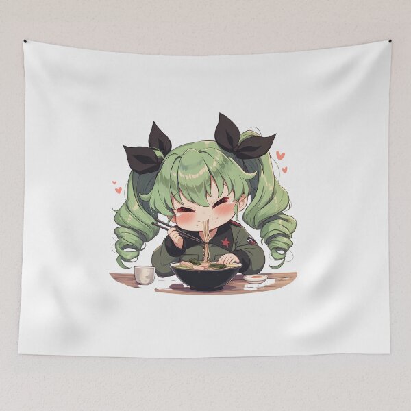 Item preview, Anchovy Girls und Panzer Anime Green Twintails Ramen Feast designed and sold by 108Recordings.