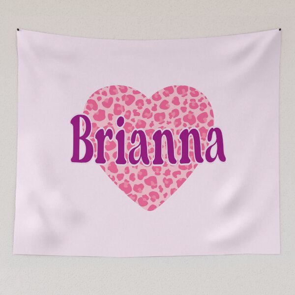 Item preview, Brianna Name Pink Leopard Heart  designed and sold by Jeallan Designs.