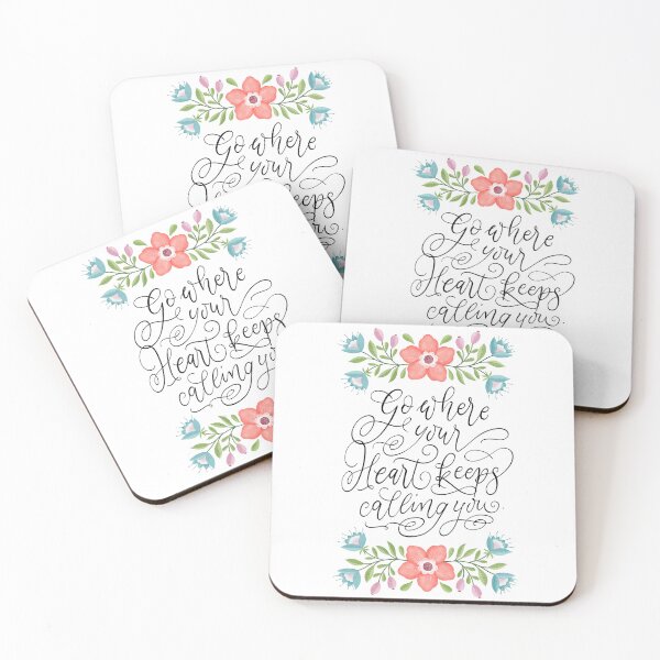 Item preview, Go where your heart keeps calling you. Motivational quote. Flowers. designed and sold by Sandra Brezina.