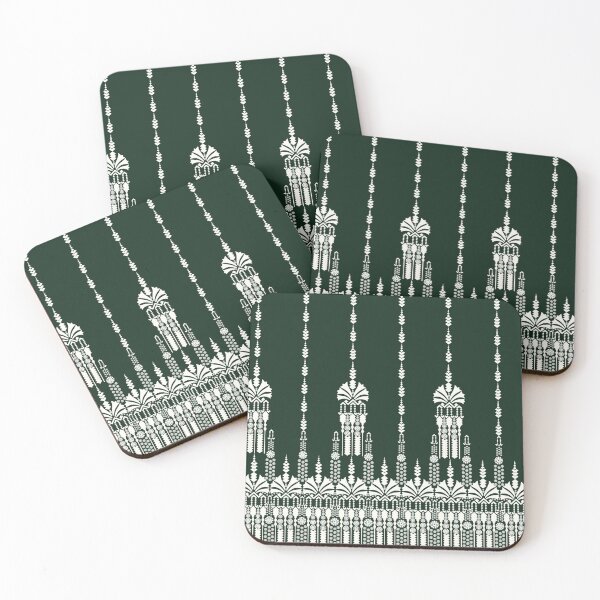 Item preview, dark green and off-white ornamental pattern designed and sold by Dailyprintstyle.