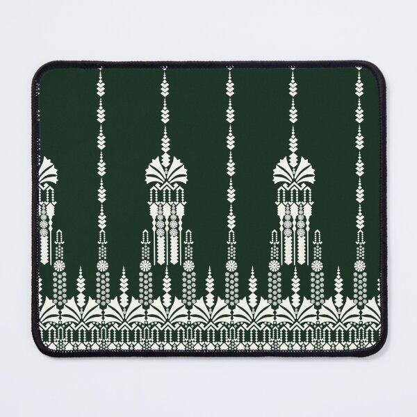 Item preview, dark green and off-white ornamental pattern designed and sold by Dailyprintstyle.