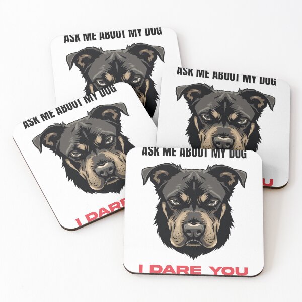 Item preview, Ask Me About My Dog I Dare You – Intense Rottweiler Dog Face Graphic designed and sold by TR-Artistry.