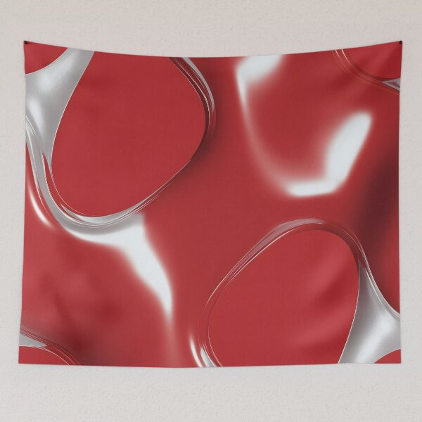Item preview, Y2K Red Chrome Liquid Futuristic Pattern designed and sold by Velvetcosmonova.