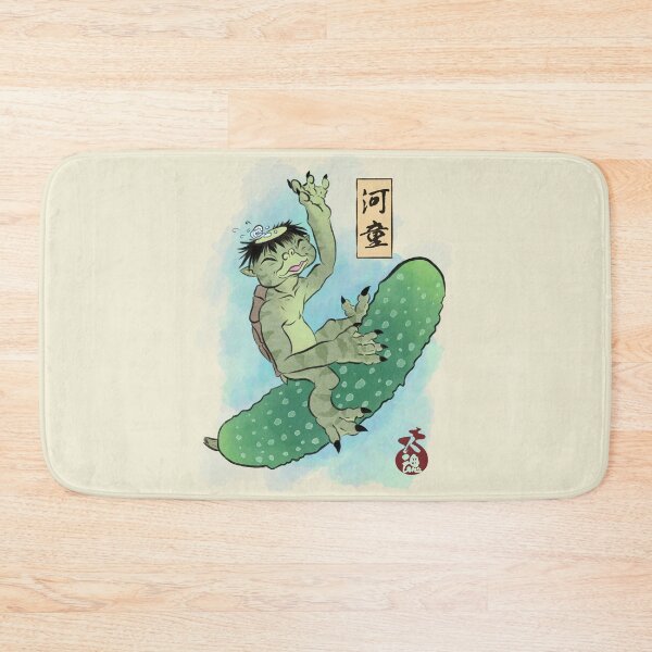 Item preview, Kappa riding a cucumber designed and sold by FuegoFatuoArt.