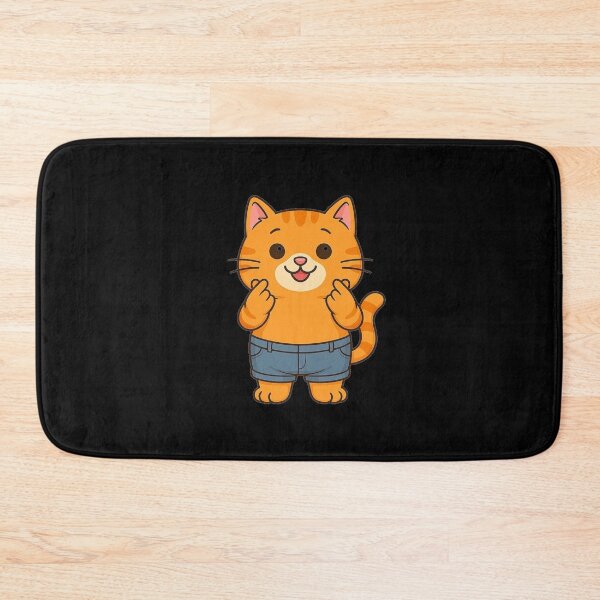 Item preview, Cute Chubby Orange Cat in Jeans – Kawaii Cartoon Illustration designed and sold by E-SarnEdge.