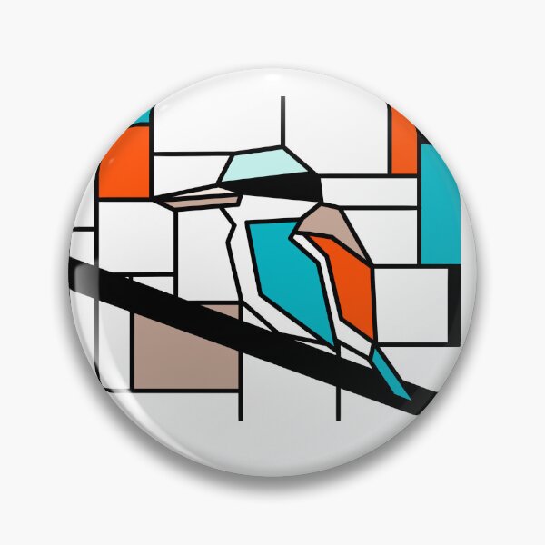 Item preview, Mondrian Red-backed Kingfisher designed and sold by CCArtPrints.