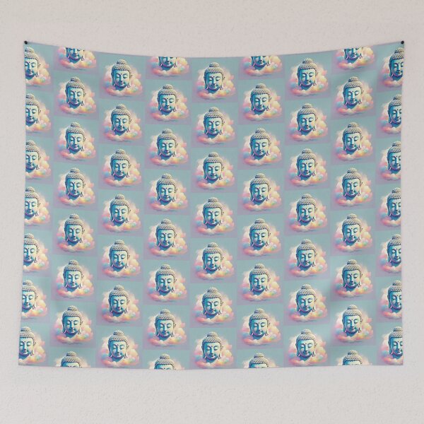 Item preview, Serene Buddha Head amidst Rainbow Colored Clouds designed and sold by Digital-Davinci.