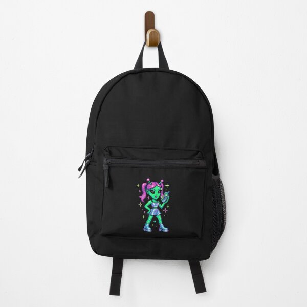 Item preview, Y2K Alien Girl – Neon Chrome Pixel Art Aesthetic designed and sold by AwesomeBeyondLimits.