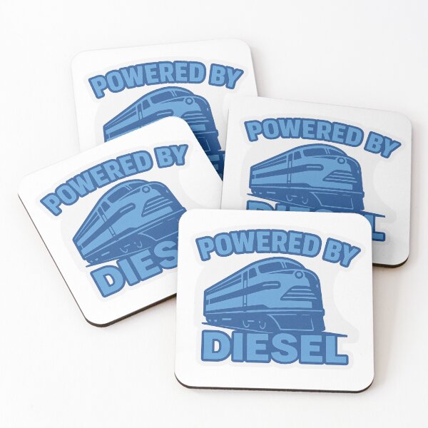Item preview, Powered by Diesel – Bold Blue Train Design designed and sold by Harprints.Studio.